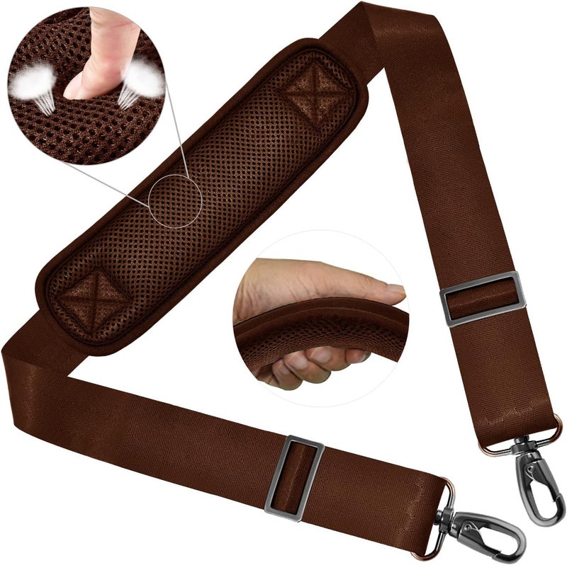ZINZ Shoulder Strap 58" Ultra-Thick Fixed Padded and Adjustable Buckles Crossbody Strap for Briefcase Laptop Bag Luggage - Image 1